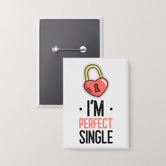 Ik ben de perfecte Single Padlock Button (Voorkant / Achterkant)