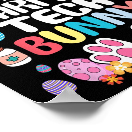 Ik ben de Pharmacy Tech Bunny Funny Bunny Ear East Poster (Hoek)