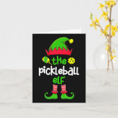 Ik ben de Pickleball Elf kerstfamilie die op P sta Kaart (Gele Bloem)