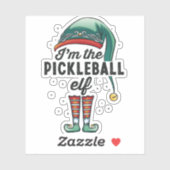 Ik ben de Pickleball Elf met kerstcadeaus Sticker (Vel)