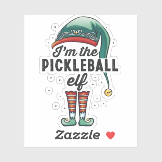 Ik ben de Pickleball Elf met kerstcadeaus Sticker (Vel)