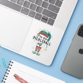 Ik ben de Pickleball Elf met kerstcadeaus Sticker (Laptop met iPhone)