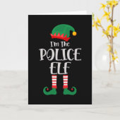 Ik ben de politie-elf bijpassend Kerstmis 2021 Kaart (Gele Bloem)