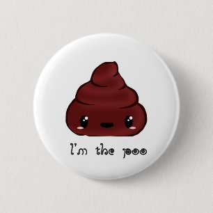 Ik ben de Poo Ronde Button 5,7 Cm