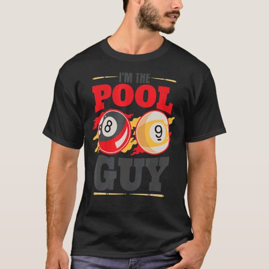Ik ben de poolman Billiard Mannen Pool Player T-shirt (Voorkant)
