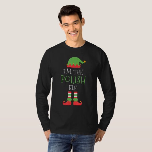 Ik ben de Poolse Elf-kerstfamilie-Matching Group T-shirt (Voorkant volledig)