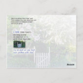 Ik ben de poort briefkaart (Achterkant)