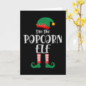 Ik ben de Popcorn Elf Bijpassende Kerstmis Kaart (Gele Bloem)