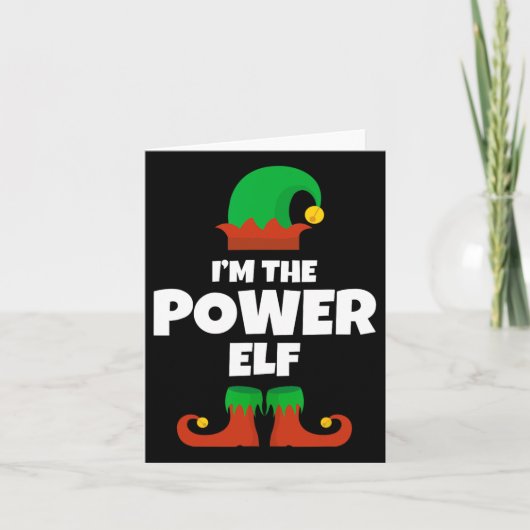 Ik ben de Power Elf Family pyjama kerst grappig Kaart (Voorkant)