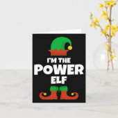 Ik ben de Power Elf Family pyjama kerst grappig Kaart (Gele Bloem)