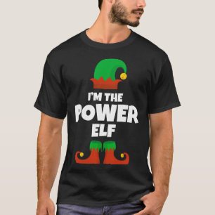 Ik ben de Power Elf Family pyjama kerst grappig T-shirt