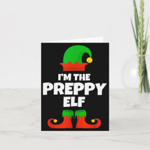 Ik ben de preppy elfenfamilie pyjama kerst leuk  kaart
