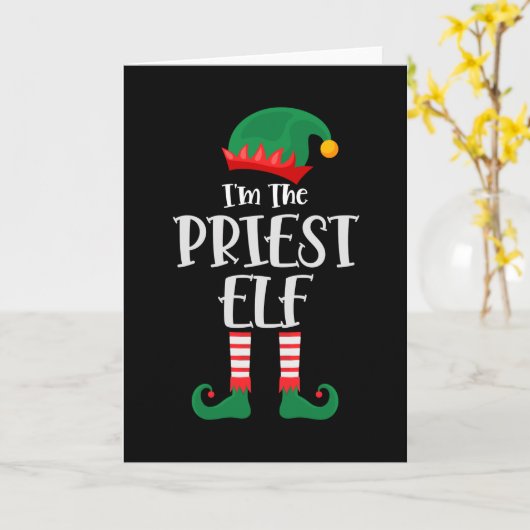 Ik ben de priester Elf bijpassende Kerstmis Kaart (Gele Bloem)