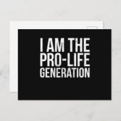 Ik ben de Pro Life Generation Print Pro Life Stude Briefkaart (Voorkant / Achterkant)