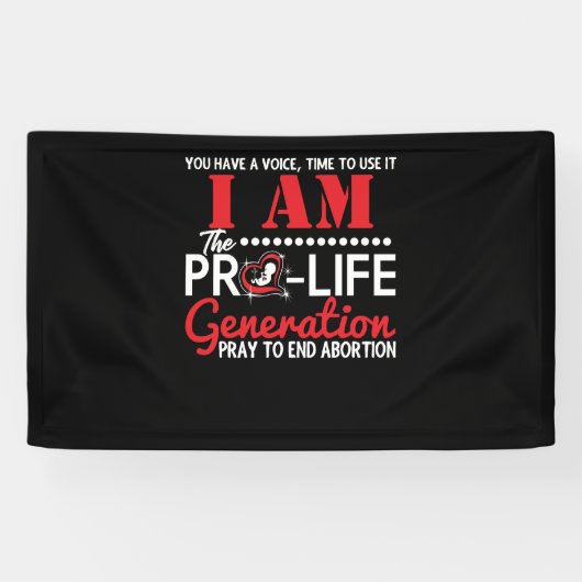 Ik ben de ProLife Generation die abortus zal beëin Spandoek (Horizontaal)