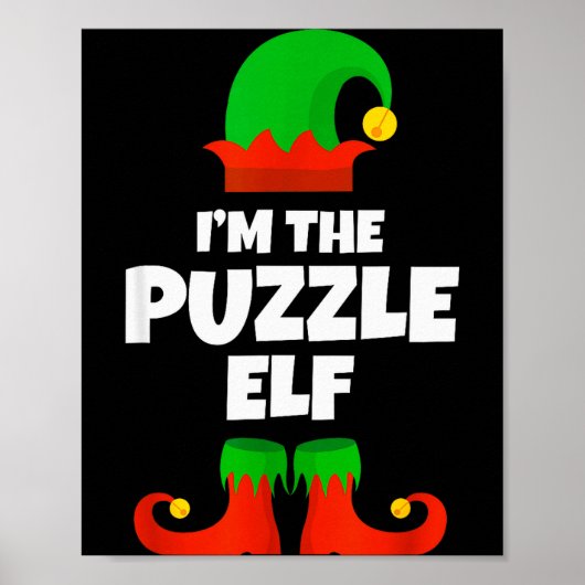 Ik ben de Puzzel Elf Familie Pyjama Kerst Grappig Poster (Voorkant)