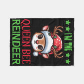 Ik ben de Queen Bee rendier Kerstmis Fleece Deken (Voorkant (Horizontaal))