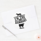 Ik ben de Ramrod 1856 Horse & Cattle Ronde Sticker (Envelop)