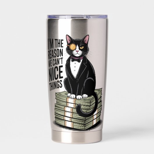Ik Ben De Reden Dat Leuke Dingen Grappige Kattenca Geïsoleerde Drinkbeker (Voorkant)