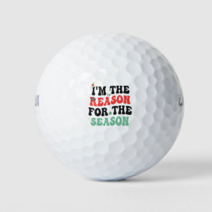 Ik ben de reden voor het seizoen grappig kerstcade golfballen