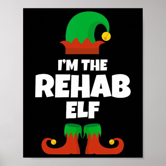 Ik ben de Rehab Elf Familie Pajama Kerst Grappig N Poster (Voorkant)