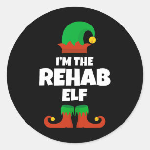 Ik ben de Rehab Elf Familie Pajama Kerst Grappig N Ronde Sticker