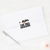 Ik ben de rode draak ronde sticker (Envelop)