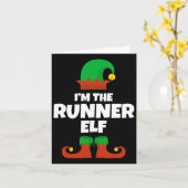 Ik ben de runner elf familie pyjama kerst grappig  kaart (Gele Bloem)