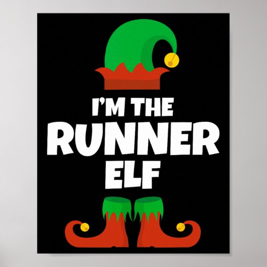 Ik ben de runner elf familie pyjama kerst grappig  poster (Voorkant)