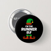 Ik ben de runner elf familie pyjama kerst grappig ronde button 5,7 cm (Voorkant /achterkant)