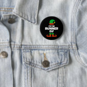 Ik ben de runner elf familie pyjama kerst grappig ronde button 5,7 cm (In situ)