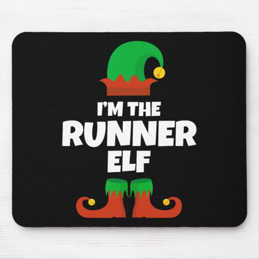 Ik ben de Runner Elf Familie Pyjama Kerst Morsig R Muismat (Voorkant)