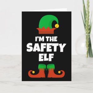 Ik ben de Safety Elf familie pyjama kerst leuk Kaart