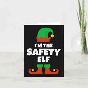 Ik ben de Safety Elf Familie Pyjama Kerstman Offic Kaart