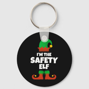 Ik ben de Safety Elf Family Pyjama Kerstman Sleutelhanger