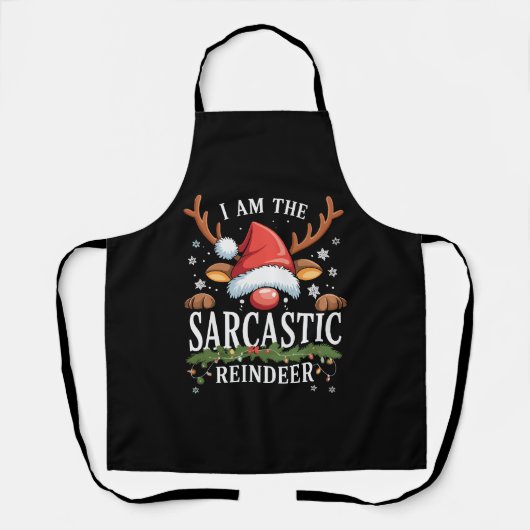 Ik Ben De Sarcastische Rendier Kerstvakantie Schort (Voorkant)