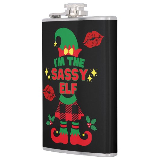 Ik ben de Sassy Elf Funny Kerstmis Heupfles (Links)