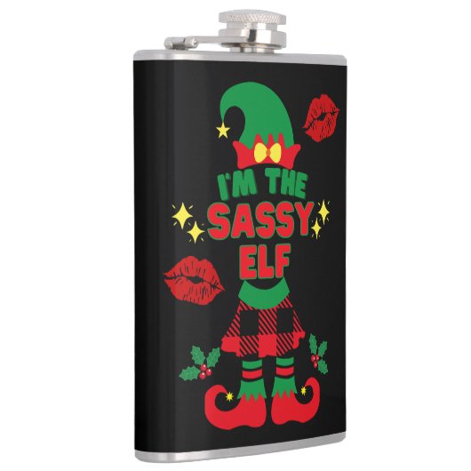 Ik ben de Sassy Elf Funny Kerstmis Heupfles (Rechts)