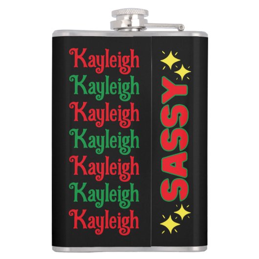 Ik ben de Sassy Elf Funny Kerstmis Heupfles (Achterkant)