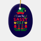 Ik ben de Sassy Elf Keramisch Ornament (Voorkant)