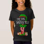Ik ben de Sassy Elf Kerstmis. T-shirt (Voorkant)