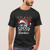 Ik ben de sassy rendier Santa hoed grappige kerst  T-shirt (Voorkant)