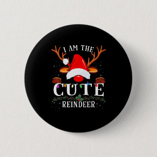 Ik Ben De Schattige Rendier Kerst Familie Ronde Button 5,7 Cm