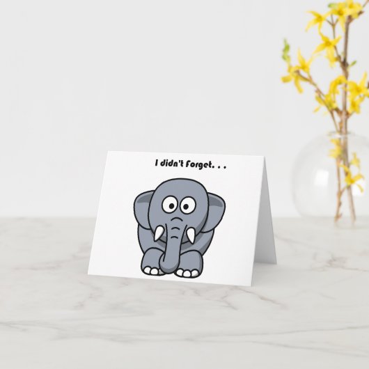 Ik ben de Schattigee Grappige Grijze Olifant Carto Kaart (Gele Bloem)