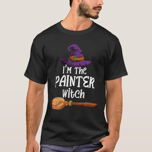 Ik ben de Schilder Heks Halloween Matching Group C T-shirt (Voorkant)