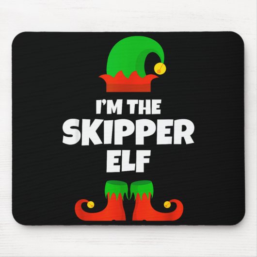 Ik ben de schipper Elf Familie Pyjama Kerst Grappi Muismat (Voorkant)