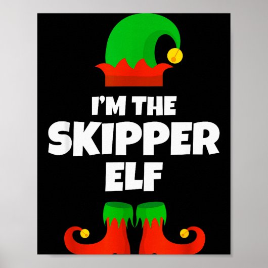 Ik ben de schipper elfenfamilie pyjama kerst leuk poster (Voorkant)