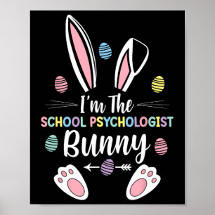 Ik ben de schoolpsycholoog Bunny Matching Family Poster