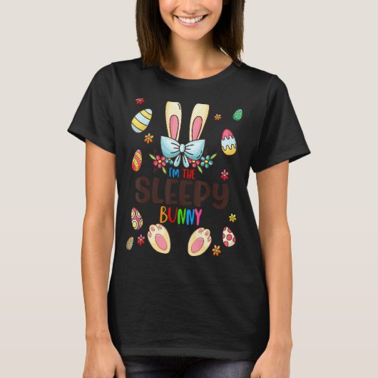 Ik ben de slapende bunny Easter Day Matching Famil T-shirt (Voorkant)