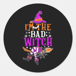 Ik ben de slechte heks leuk heks Halloween kostuum Ronde Sticker
